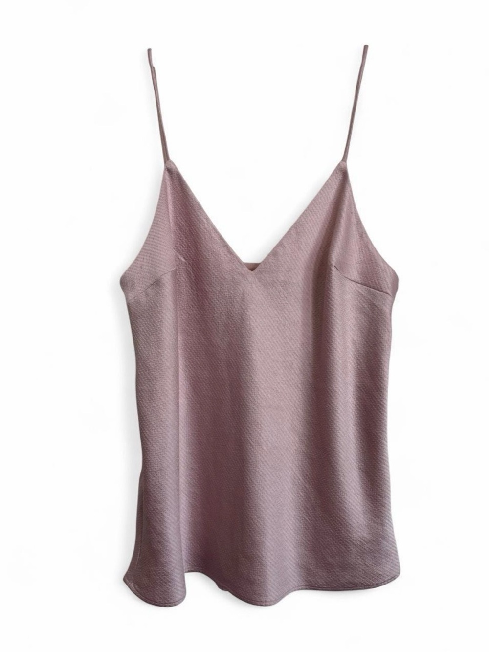 Y2K Express Silky V-Neck Spaghetti Strap Cami - Dusty Pink Size S